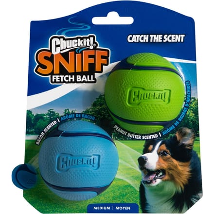 Chuckit! Sniff Fetch Ball M - 2-Pack - Bacon & Peanut Butter - Geurende Apporteerballen - Bal Hond