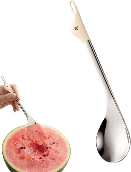 Watermeloenlepel - Fruit lepel - Desserts maken - Eendenontwerp - 20.3 cm - Beige