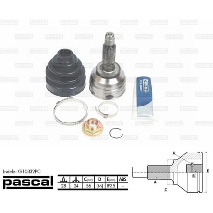 Homokineet reparatie set, aandrijfas PASCAL G10332PC