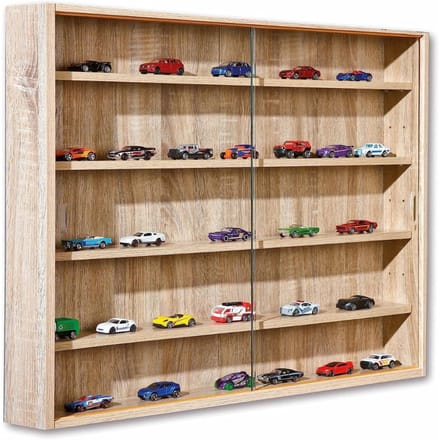 MKSS® Vitrinekast met Glas - Vitrinekasten Woonkamer - 80x60x9.5 - Natuurlijk