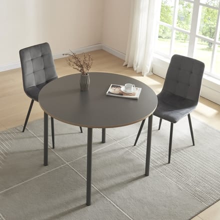 Eettafel Lindesberg Ø100x75 cm grijs eikenkleurig en zwart