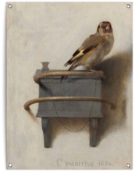 Tuinposter Carel Fabritius - Het Puttertje - 80 x 60 - Canvas - REINDERS