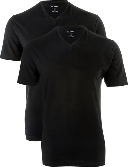 OLYMP T-Shirt voor eronder (set van 2 paar), Modern Fit, Zwart
