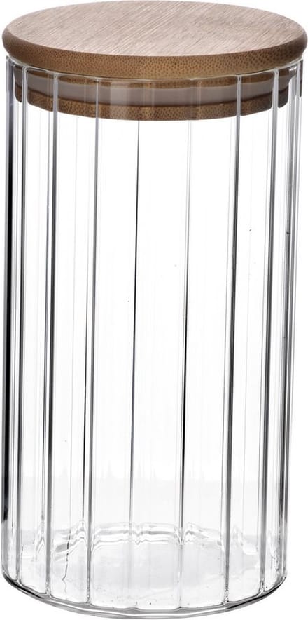 Allesken - Set van 3 glazen voorraadpotten/containers met bamboe afsluiting - 550/800/1100 ml