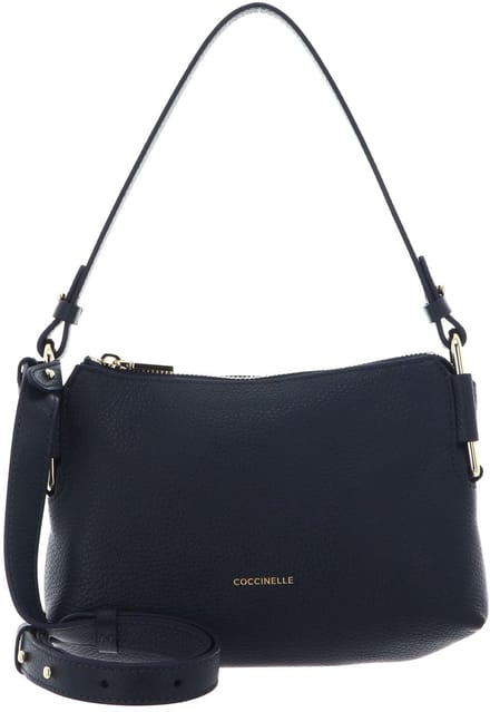 COCCINELLE Leren schoudertas Rebekka Mini Bag Grained Leather Midnight Blue donkerblauw