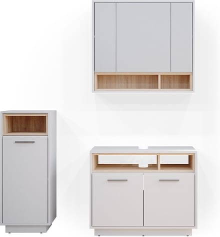 Vicco Badkamermeubel set Beatrice, Wit, 3-delig
