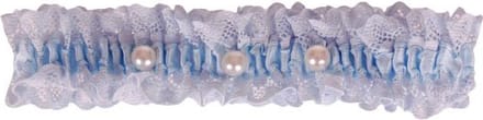 Kousenband grote maat - blauw kant