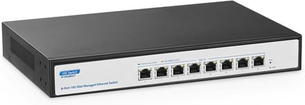 Beheerde 8-Poorts 10Gbps Netwerk Switch met 10G/5G/2.5G/1G Ondersteuning