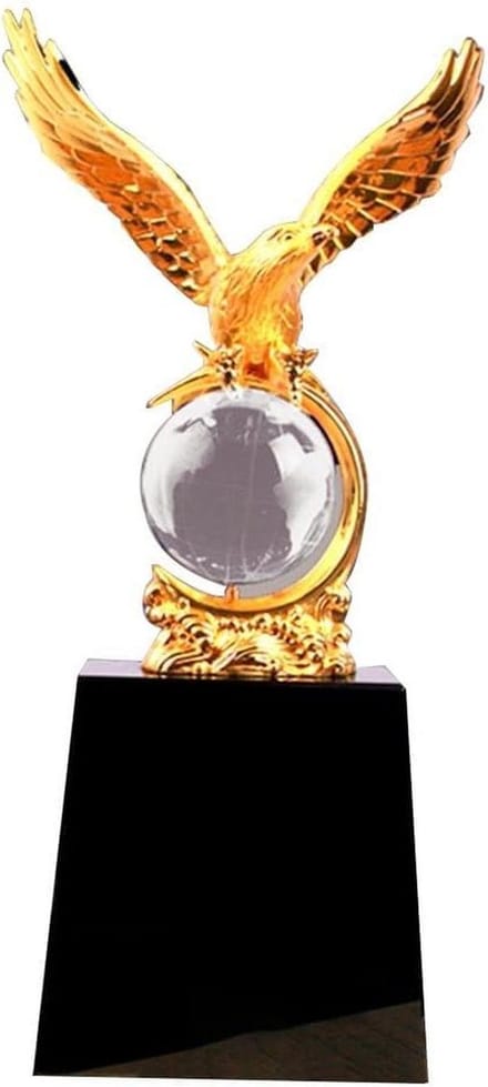 Trofee - Onderscheiding prijs - Wedstrijden belonen - Metalen ontwerp - 10 x 27 cm - Goud
