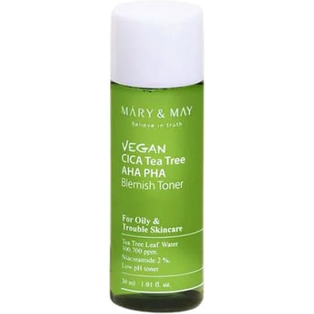 Mary&May - Vegan Cica Teatree AHA PHA Blemish Toner - 30 ml