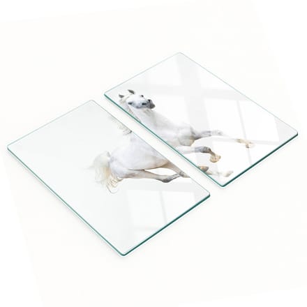 Geharde multifunctionele decoratieve glazen borden met Arabisch paard, 2x30x52 cm