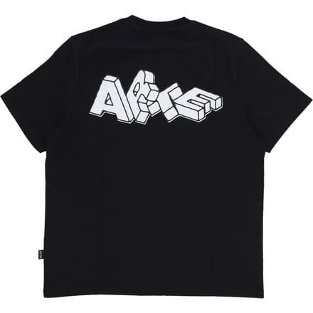 Mannen T-shirt Block Print T-shirt Black