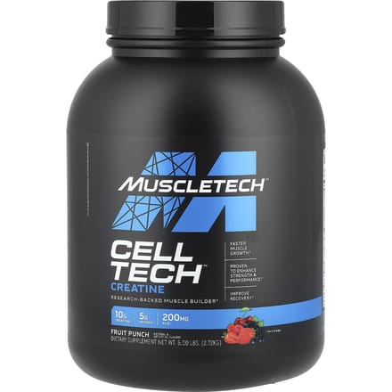 Muscletech CellTech Creatine - Met Toegevoegde Vitamines en Mineralen - Fruit Punch - 2720 gram (55 doseringen)