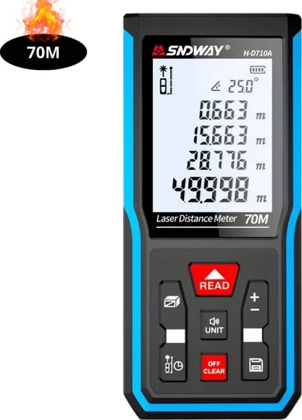 Nivard Laserafstandsmeter - Laser - Afstandsmeter - Afstandmeter - Rangefinder - Digitale Meetlint - Precisiegereedschap - 70 Meter
