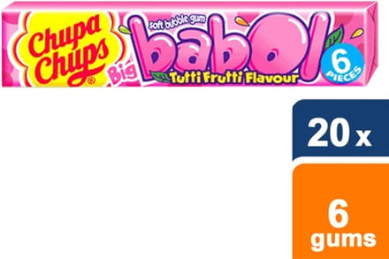 Chupa Chups - Big Babol Tutti Frutti - 20x 6 stuks