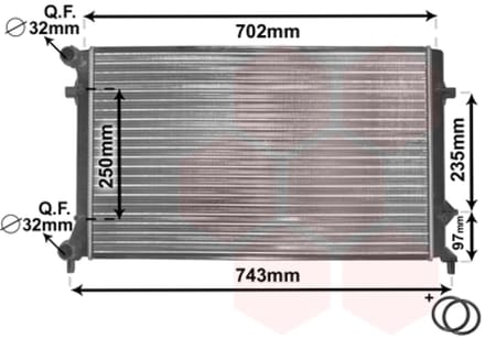 Van Wezel - RADIATOR VOOR AUDI A3 8P 2003-2008 1K0121251AR