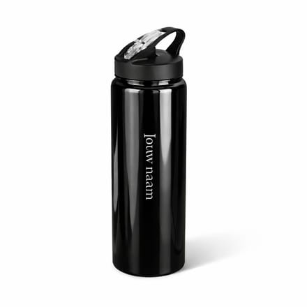 Sport bidon (Met eigen naam) - 800 ml - Sportfles Aluminium - Laser gegraveerd
