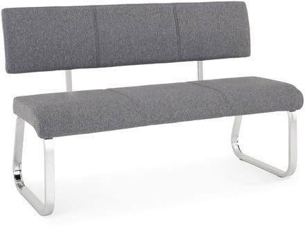Eetkamerbank VILAS met stoffen bekleding - grijs