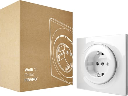 FIBARO Walli N Outlet type F - Wit - Klassiek basiselement