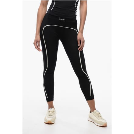 Naadloze legging van stretchnylon in zwart