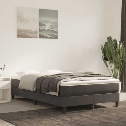 vidaXL - Pocketveringmatras - medium - 140x210x20 - cm - fluweel - donkergrijs