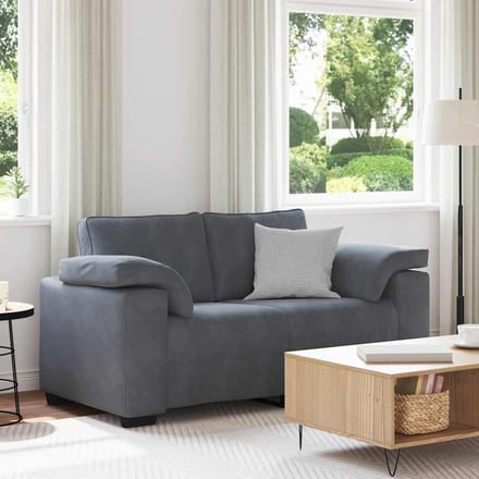 vidaXL - Loveseat - bank - 160x77x82 - cm - fluweel - donkergrijs