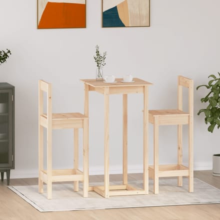 vidaXL - 3-delige - Barset - massief - grenenhout