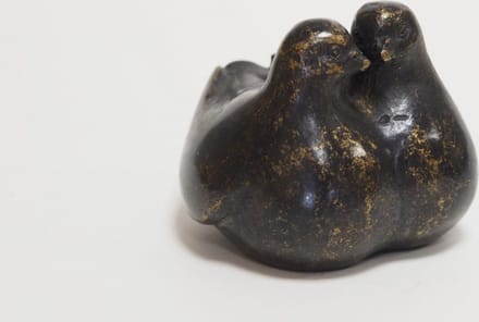URN DUIVEN / BRONS / AS URN / BRONZEN URN/ MINI URN