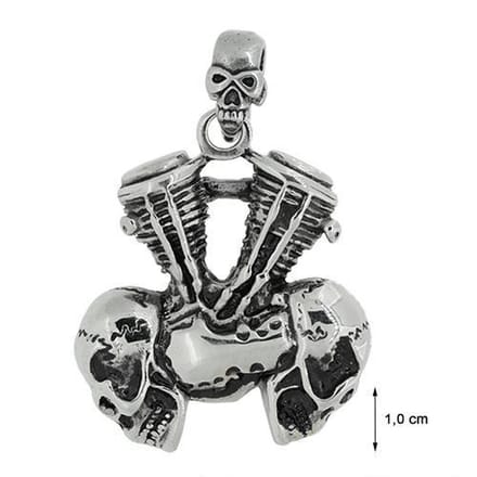 Blinx Jewels Stalen Hanger Motor Engine Doodskop