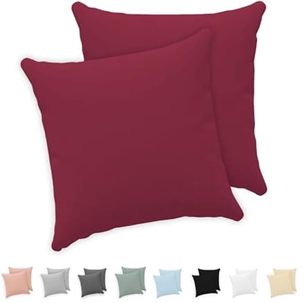 Kussensloop 50x50 Set van 2 - 100% Katoen Jersey - Bordeaux - Oeko-Tex gecertificeerd