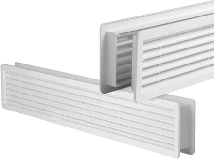 Ventilatierooster voor Deur Wit 400 x 130 mm - UV-bestendig en Duurzaam Kunststof