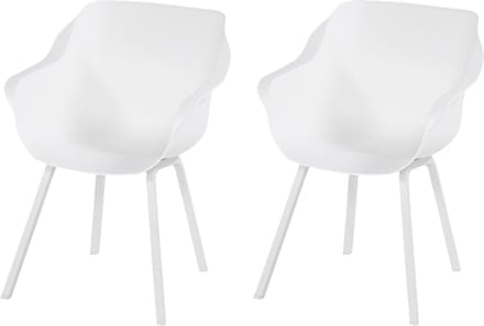 Hartman Sophie armchair tuinstoel met armleuning - Wit - set van 2 - wit element onderstel