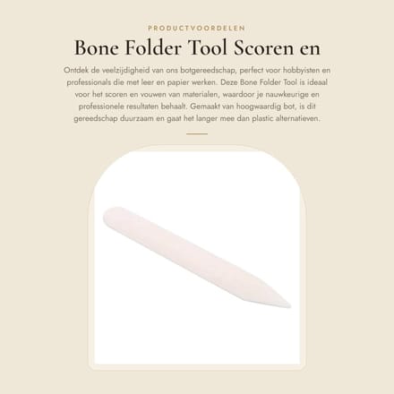 Dailygoods- Bone Folder Hoogwaardig Bot - Scoren/Vouwen - Kreuken Tool - Multifunctioneel - 15 cm - Duurzaam - Creatietool