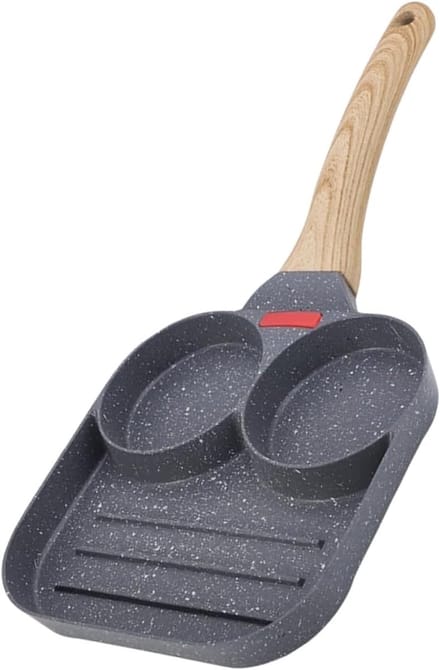Verdeelde Koekenpan - Omeletpan Splitpan - Ontbijt Maken - Antiaanbaklaag - Medium - Grijs