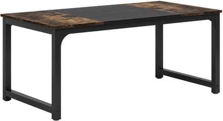 MAZAZU Bureau – Industrieel Design – Stevig Onderstel – Zwart/Houtkleur – 180x80x75 cm