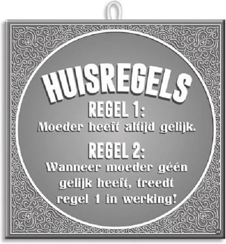 Paperdreams Slogan Tegel - Huisregels