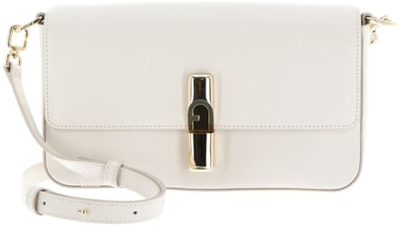 FURLA Leren Schoudertas Iride Crossbody Bag Panna Crème