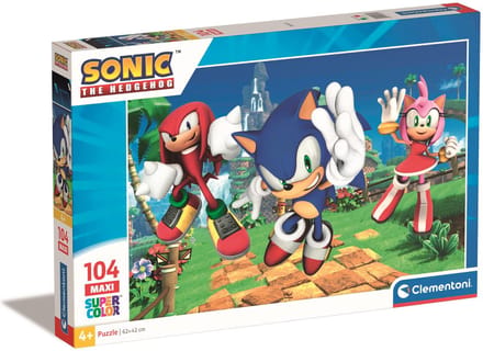 Clementoni - Puzzel - 104 Maxi Stukjes - Sonic - Kinderpuzzel - Vanaf 4 Jaar