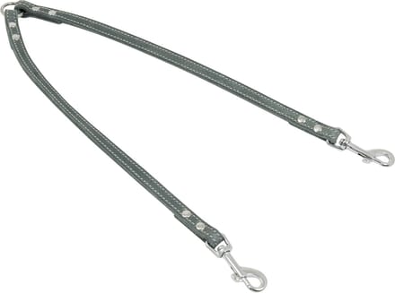 Jack and Vanilla Dubbele Tussenlijn - Gevet Leder - Grijs - Breedte: 16 mm - Lengte: 47 cm