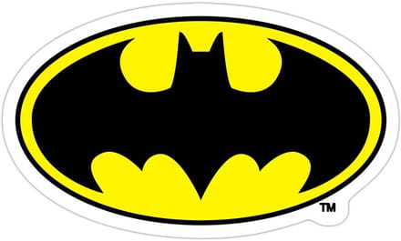 Batman Logo Original Kostuum Sticker maat S (10 x 10 cm)
