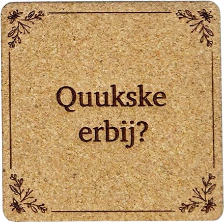 Kurken Onderzetter Quukske - Glazen Onderzetters - Gegraveerd - Tilburgs