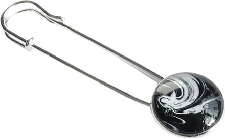 2 Love it Marble Enredo - Sjaalspeld - Vestsluiting - Lengte 8 cm - Wit - Zwart