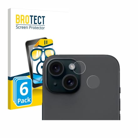 BROTECT - Screenprotector voor Apple iPhone 15 (ALLEEN Camera Lens) - Folie Beschermfolie transparant 6 Stuks