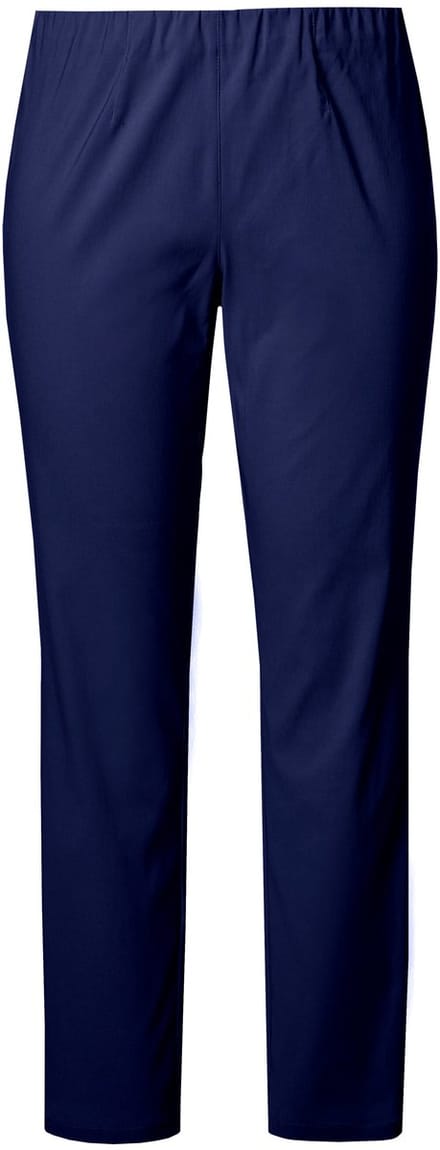 Ulla Popken - Dames - Bengalin broek Sienna smalle pijp elastische tailleband - Diepdonkerblauw - Maat 44