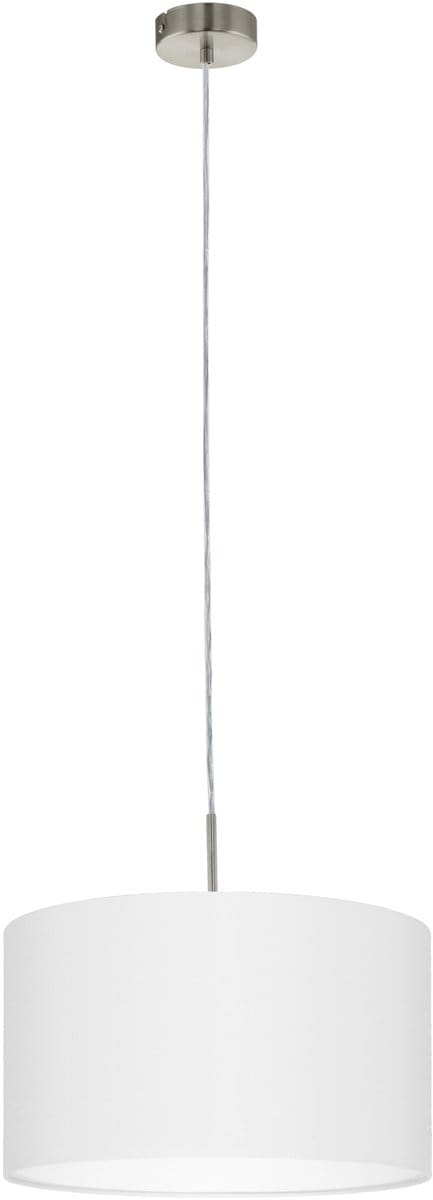 EGLO Pasteri - Hanglamp - 1 Lichts - Ø38 cm - Nikkel-Mat - Wit