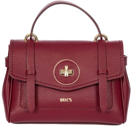 BRIC'S Leren schoudertas handtas Gondola Ninfea Bag Rubino wijnrood