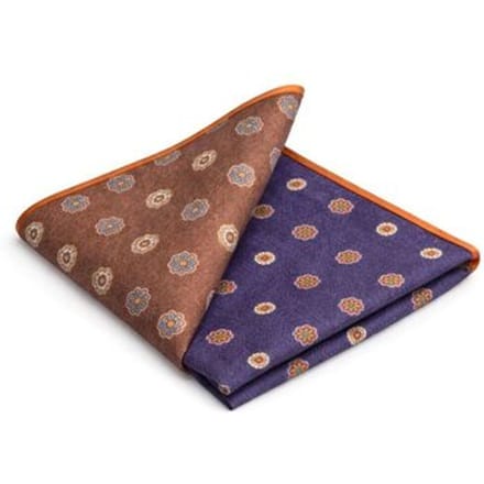 Schoenaccessoires Suitable Pochet Reversible Dots Navy en bruin