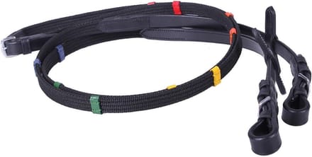 Paardrijriempjes - Gekleurde stoppers - Kinderen Leren - Met martingaalstoppers - Niet gespecificeerd - Multicolor