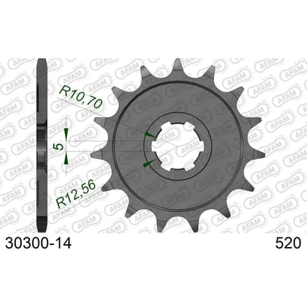 Stalen motortandwiel voor Afam 520 14 dents
