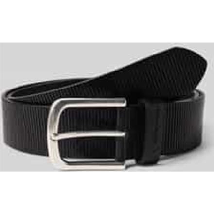 Tom Tailor - TTROY Leren riem met afgeronde gesp - Maat 90 - black uni